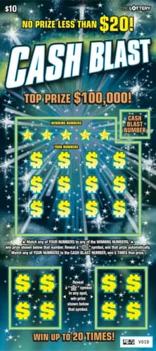 Cash Blast scratch-off ticket
