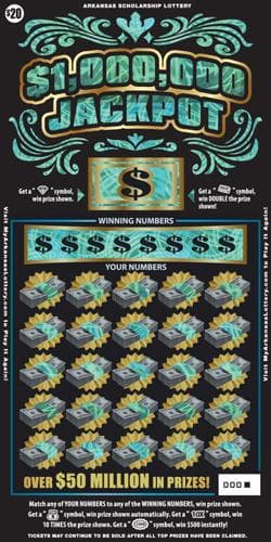 $1,000,000 Jackpot scratch-off ticket