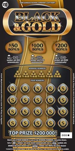 Black & Gold scratch-off ticket