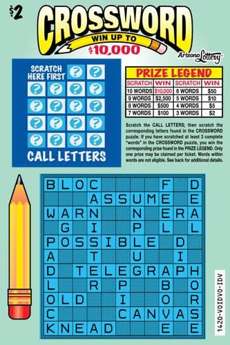 Crossword scratch-off ticket
