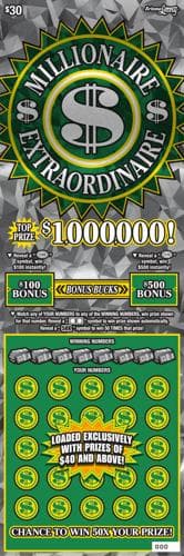 Millionaire Extraordinaire scratch-off ticket