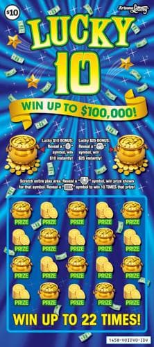 Lucky 10 scratch-off ticket