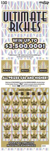 Ultimate Riches scratch-off ticket