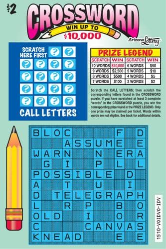 Crossword scratch-off ticket