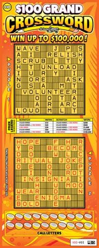 $100 Grand Crossword scratch-off ticket