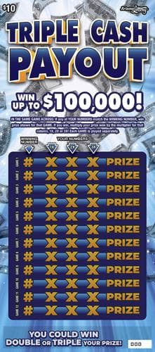 Triple Cash Payout scratch-off ticket