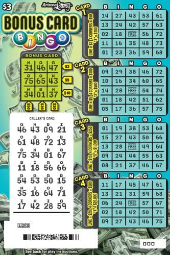 Bonus Card Bingo scratch-off ticket