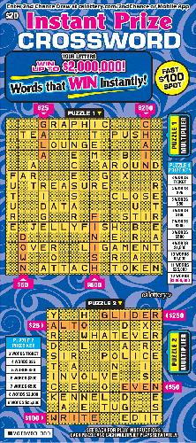 Instant Prize Crossword scratch-off ticket