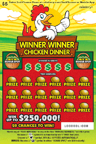 Winner Winner Chicken Dinner scratch-off ticket