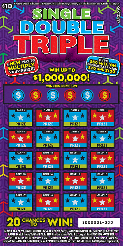 Single Double Triple scratch-off ticket