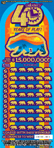 40 Years of Play! scratch-off ticket