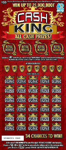 Cash King scratch-off ticket