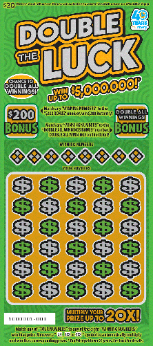Double The Luck scratch-off ticket