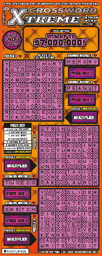 Crossword Xtreme scratch-off ticket