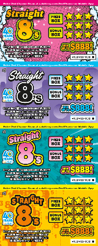 Straight 8's scratch-off ticket