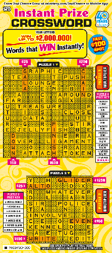 Instant Prize Crossword scratch-off ticket