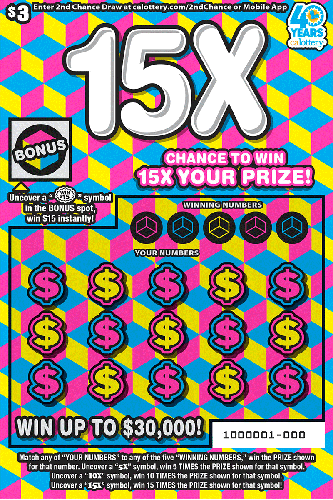 15X scratch-off ticket