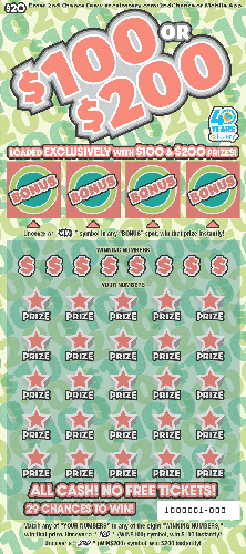 $100 or $200 scratch-off ticket