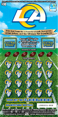 Los Angeles Rams scratch-off ticket