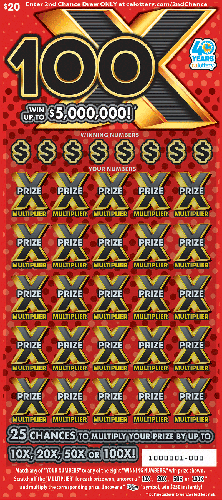 100X scratch-off ticket