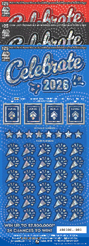 Celebrate 2026 scratch-off ticket