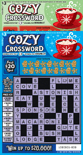 Cozy Crossword scratch-off ticket