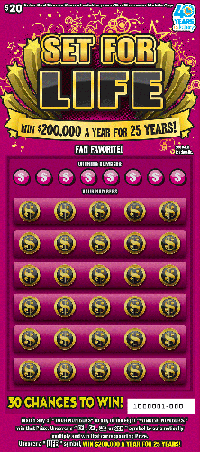Set for Life scratch-off ticket