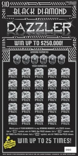Black Diamond Dazzler scratch-off ticket
