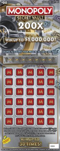 Monopoly™ Secret Vault 200X scratch-off ticket