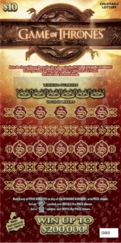 GAME OF THRONES™ scratch-off ticket