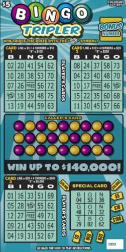 Bingo Tripler scratch-off ticket