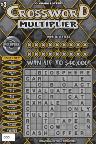 Crossword Multiplier scratch-off ticket