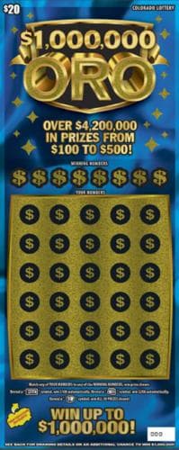 $1,000,000 ORO scratch-off ticket