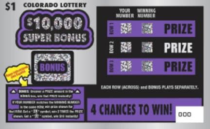 $10,000 Super Bonus scratch-off ticket