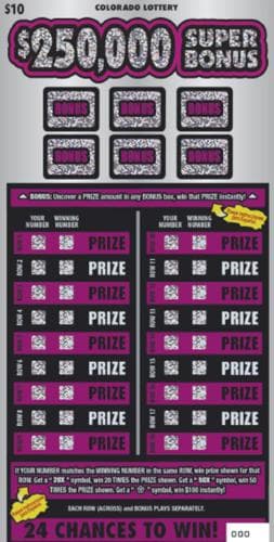 $250,000 Super Bonus scratch-off ticket