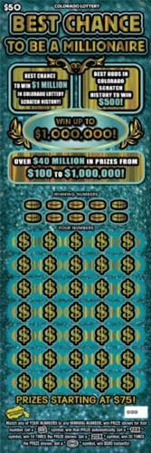 Best Chance To Be A Millionaire scratch-off ticket
