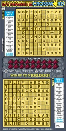 Dynamite Crossword scratch-off ticket