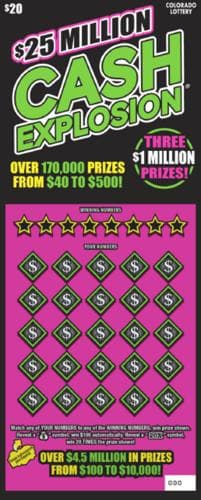 $25 Million Cash Explosion® scratch-off ticket