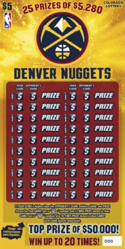 Denver Nuggets scratch-off ticket