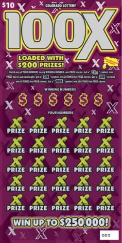 100X scratch-off ticket