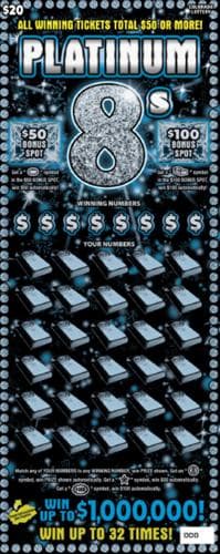 PLATINUM 8s scratch-off ticket