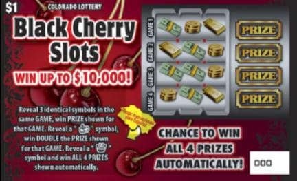 Black Cherry Slots scratch-off ticket