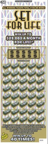 SET FOR LIFE scratch-off ticket
