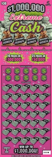 $1,000,000 Extreme Cash scratch-off ticket