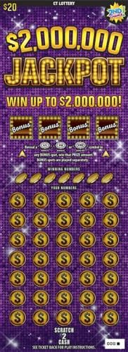 $2,000,000 Jackpot scratch-off ticket