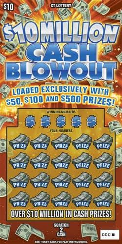 $10 Million Cash Blowout scratch-off ticket