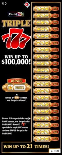 Triple 777 scratch-off ticket