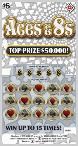 Aces & 8s scratch-off ticket