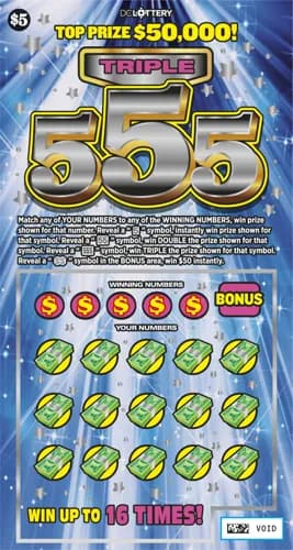 Triple 555 scratch-off ticket