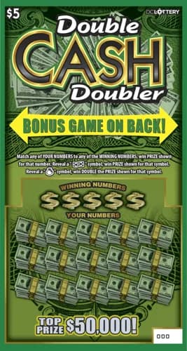 Double Cash Doubler scratch-off ticket